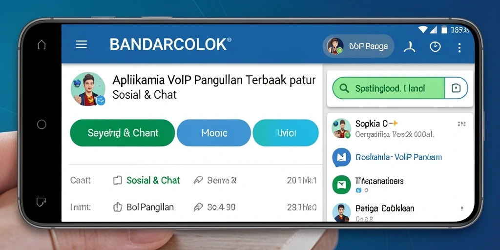 Screenshot utama BANDARCOLOK menampilkan antarmuka VoIP Panggilan yang sederhana dan intuitif.