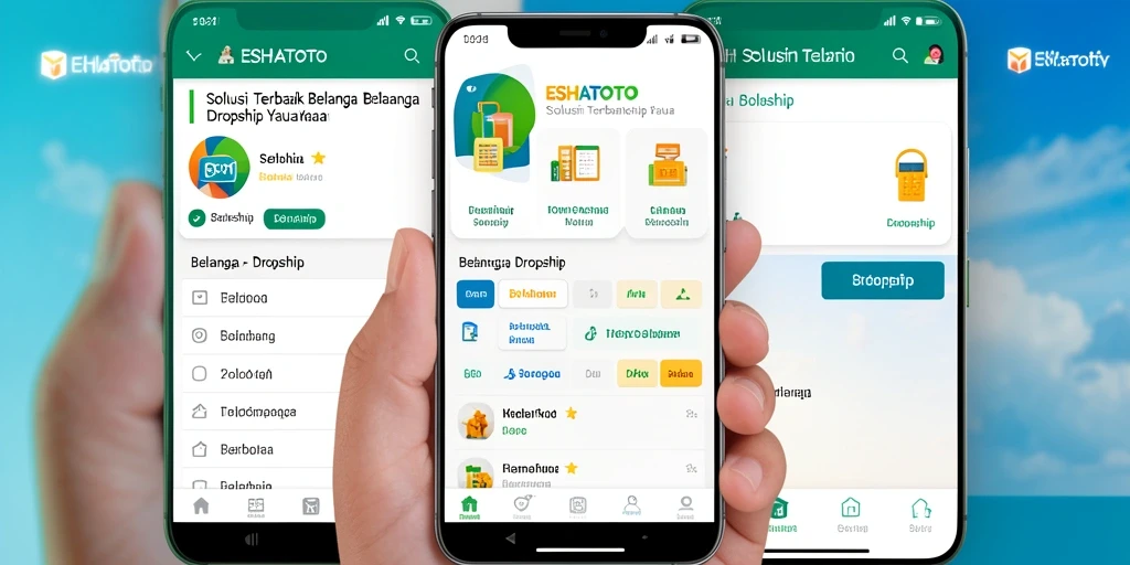 Antarmuka ESHATOTO yang menarik dan fungsional mempermudah transaksi dropship.