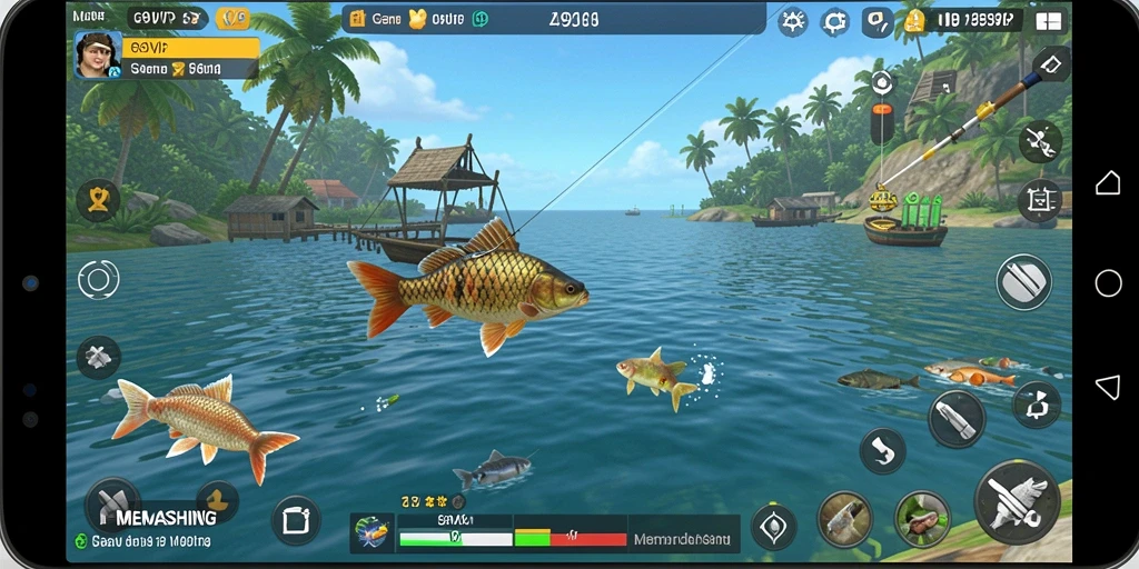 Antarmuka pengguna G9VIP menunjukkan fitur memancing yang menarik.