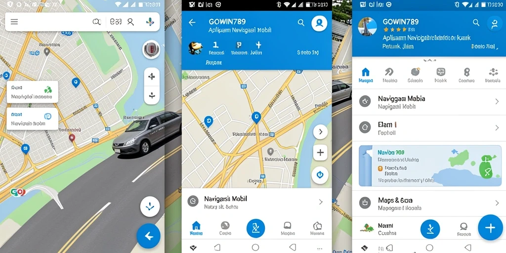 Antarmuka GOWIN789 menampilkan rute navigasi yang jelas dan informasi cuaca.