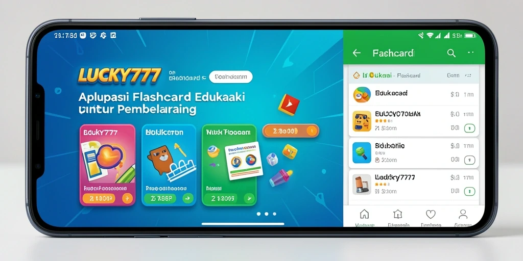 Antarmuka interaktif aplikasi Flashcard LUCKY777 yang menarik.