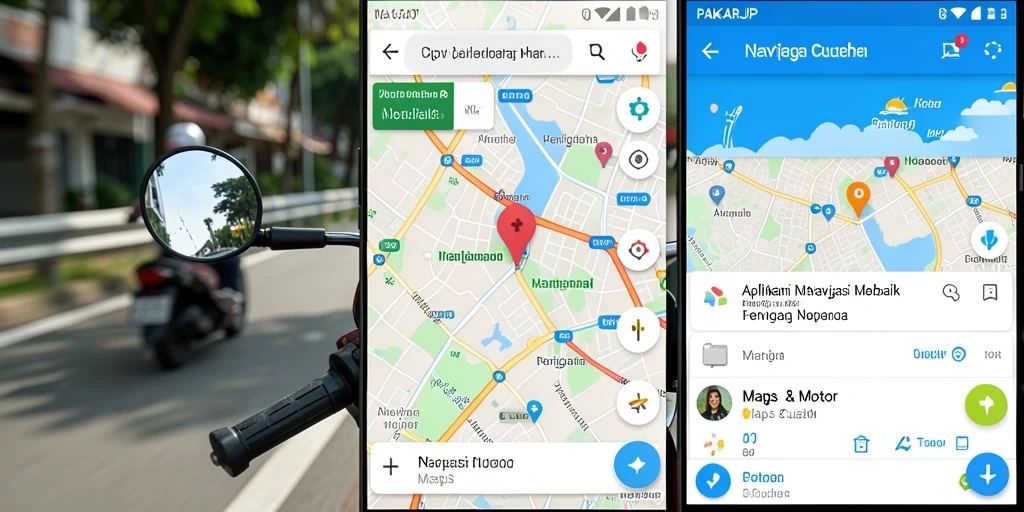 Antarmuka PAKARJP yang menunjukkan rute navigasi motor secara jelas.