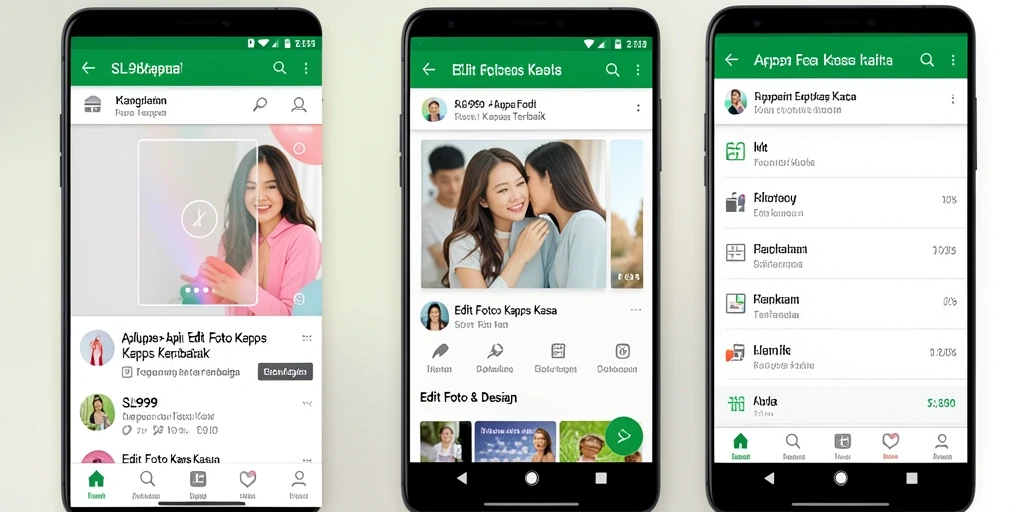 Tampilan antarmuka aplikasi SL999 untuk Edit Foto Kertas Kaca.